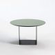 Table basse noire Ø 70 cm  REFLEX Kendo, plateau menthe