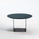 Table basse noire Ø 70 cm  REFLEX Kendo, plateau océan