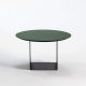 Table basse noire Ø 70 cm  REFLEX Kendo, plateau olive