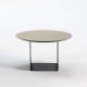 Table basse noire Ø 70 cm  REFLEX Kendo, plateau sable