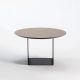 Table basse noire Ø 70 cm  REFLEX Kendo, plateau taupe