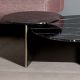 Détail finitions de la table basse double ANT Kendo en marbre noir