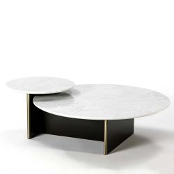 Table basse double ANT Kendo en marbre blanc