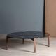 Table basse noyer massif LOTTA Kendo, plateau marbre noir