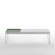 Table basse TRAY 120 cm Kendo, structure blanche, plateau menthe