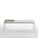 Table basse TRAY 120 cm Kendo, structure blanche, plateau sable