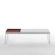 Table basse TRAY 120 cm Kendo, structure blanche, plateau tuile