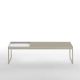 Table basse TRAY 120 cm Kendo, structure sable, plateau blanc