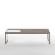 Table basse TRAY 120 cm Kendo, structure taupe, plateau blanc