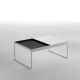 Table basse TRAY 80 cm Kendo, structure blanche, plateau graphite