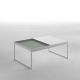 Table basse TRAY 80 cm Kendo, structure blanche, plateau menthe
