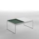 Table basse TRAY 80 cm Kendo, structure blanche, plateau olive
