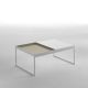 Table basse TRAY 80 cm Kendo, structure blanche, plateau sable