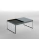 Table basse TRAY 80 cm Kendo, structure brouillard, plateau graphite