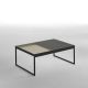 Table basse TRAY 80 cm Kendo, structure graphite, plateau sable