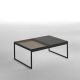 Table basse TRAY 80 cm Kendo, structure graphite, plateau taupe