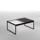 Table basse TRAY 80 cm Kendo, structure noire, plateau blanc