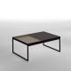Table basse TRAY 80 cm Kendo, structure noire, plateau taupe