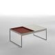 Table basse TRAY 80 cm Kendo, structure pierre, plateau tuile