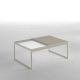 Table basse TRAY 80 cm Kendo, structure sable, plateau blanc