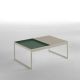 Table basse TRAY 80 cm Kendo, structure sable, plateau olive