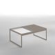 Table basse TRAY 80 cm Kendo, structure taupe, plateau blanc