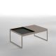 Table basse TRAY 80 cm Kendo, structure taupe, plateau graphite