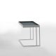 Table d'appoint TRAY Kendo, structure blanche, plateau brouillard
