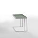 Table d'appoint TRAY Kendo, structure blanche, plateau menthe