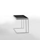 Table d'appoint TRAY Kendo, structure blanche, plateau noir