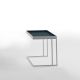 Table d'appoint TRAY Kendo, structure blanche, plateau océan