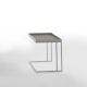 Table d'appoint TRAY Kendo, structure blanche, plateau pierre