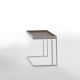 Table d'appoint TRAY Kendo, structure blanche, plateau taupe