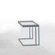 Table d'appoint TRAY Kendo, structure brouillard, plateau blanc