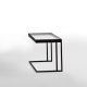 Table d'appoint TRAY Kendo, structure noire, plateau blanc