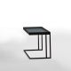 Table d'appoint TRAY Kendo, structure noire, plateau brouillard
