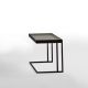 Table d'appoint TRAY Kendo, structure noire, plateau pierre