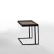 Table d'appoint TRAY Kendo, structure noire, plateau taupe
