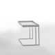 Table d'appoint TRAY Kendo, structure pierre, plateau blanc