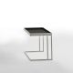 Table d'appoint TRAY Kendo, structure pierre, plateau graphite