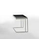 Table d'appoint TRAY Kendo, structure pierre, plateau noir