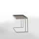 Table d'appoint TRAY Kendo, structure pierre, plateau taupe