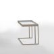 Table d'appoint TRAY Kendo, structure taupe, plateau blanc