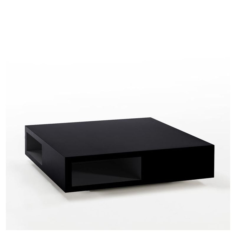 Table basse carrée ardoise VERA Kendo, niche laquée ardoise