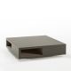 Table basse carrée pierre VERA Kendo, niche laquée taupe