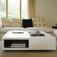 Table basse VERA Kendo blanche, niches noyer