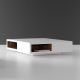 Table basse VERA Kendo blanche, niches noyer