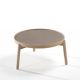 Table basse Ø  60 x h 31 VAN Kendo, hêtre naturel et céramique camel