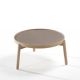 Table basse Ø  60 x h 31 VAN Kendo, hêtre naturel et céramique camel