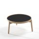 Table basse Ø  60 x h 31 VAN Kendo, hêtre naturel et céramique noire